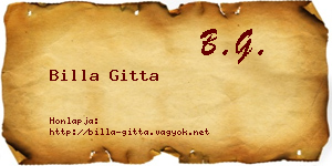 Billa Gitta névjegykártya
